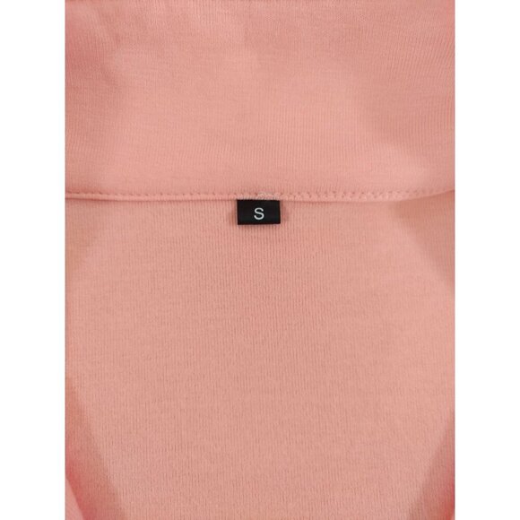 Hooded sweatshirt with zip on the front, short sleeves in pink, size S, NWOT. - Picture 4 of 10